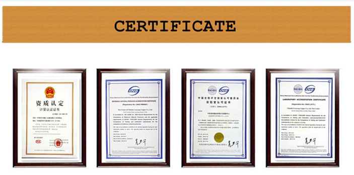 H80 жезден жасалған жолақ certificate